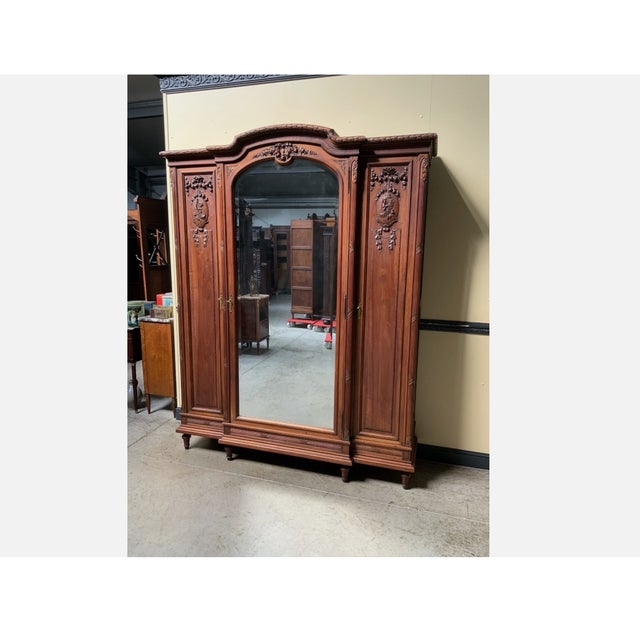 Antique Wardrobe with Linen Compartments, 1910 For Sale - Image 10 of 11