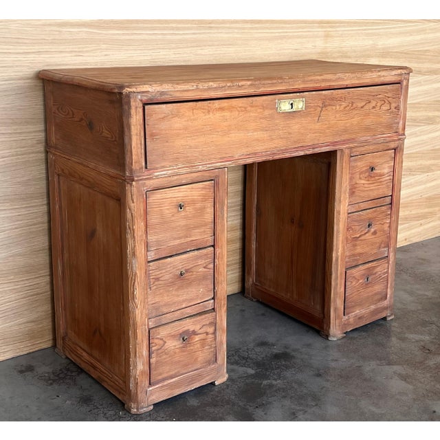 Spanish Pine Campaign Desk Or Console Table circa 1890 For Sale - Image 18 of 18