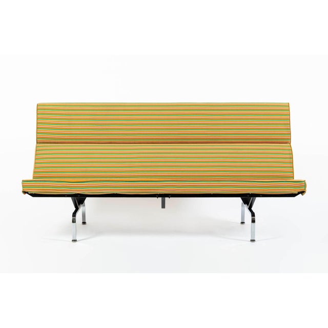 This classic vintage mid century modern Eames Sofa Compact Model S-473 circa early 1980s has been professionally...