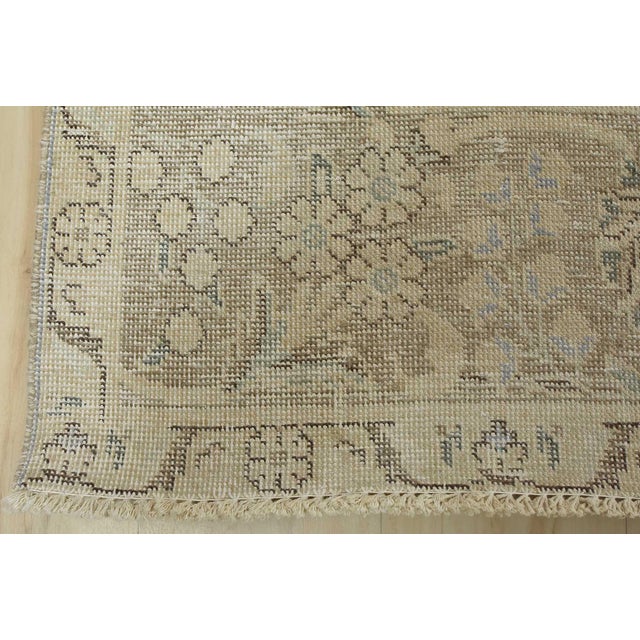 Tabriz Rug 9’8” X 12’9” Beige Wool Vintage Distressed Hand-Knotted Carpet For Sale - Image 12 of 15