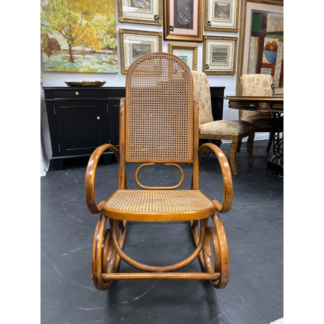 Vintage Bentwood Rocking Chair For Sale - Image 4 of 13