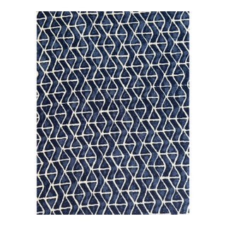 Thibaut F942007 Stony Brook Navy Fabric Hand Print 1 1/2 Yards For Sale