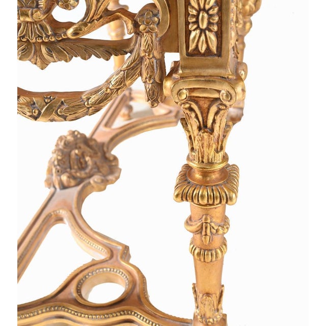 Louis XVI Gilt Console Table with Marble Top For Sale - Image 6 of 12