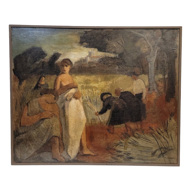 Agustín Carrera, Roquelaure, 1920s, Oil on Board For Sale