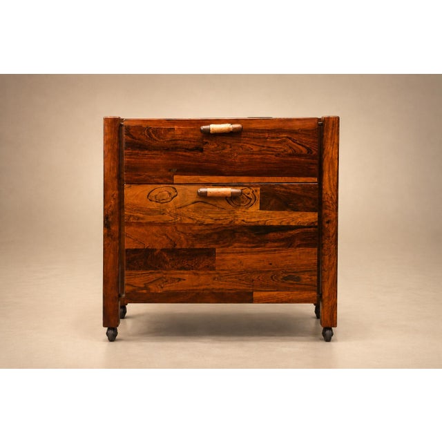 Jorge Zalszupin Foldable Patchwork Rosewood Desk & File Cabinet by L’Atelier, 1960s For Sale - Image 16 of 18