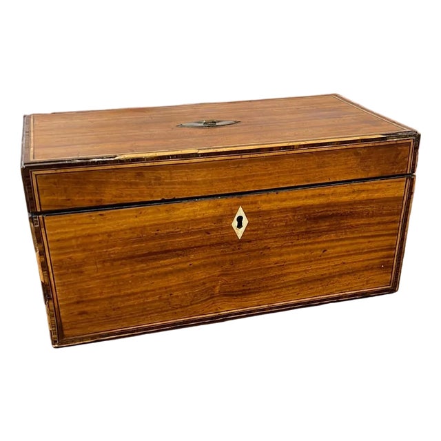 Antique Box with Silver & Bone Accent For Sale