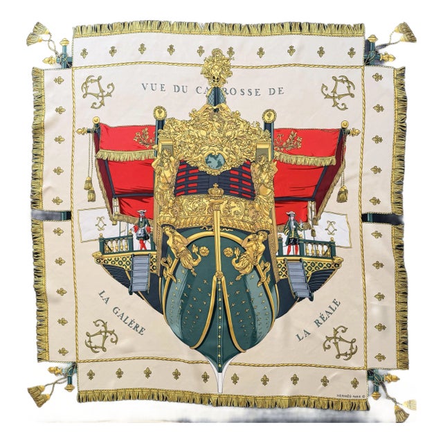 Hermès La Réale Silk Scarf 1990 by Grygkar Hugo For Sale