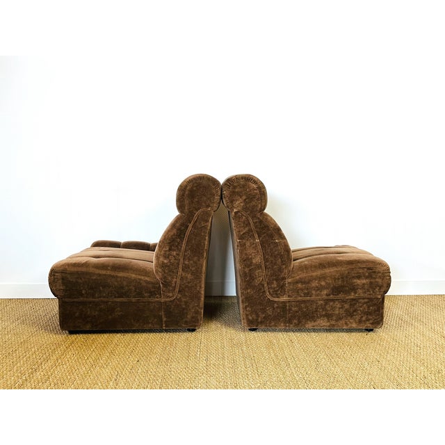 Textile Armchairs in Velvet, 1960s, Set of 2 For Sale - Image 7 of 12