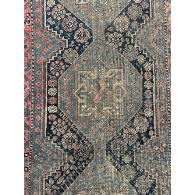 Antique Southwest Tribal Runner Deep Blackish Indigo Rug 3.4 x 9.6 For Sale - Image 4 of 12