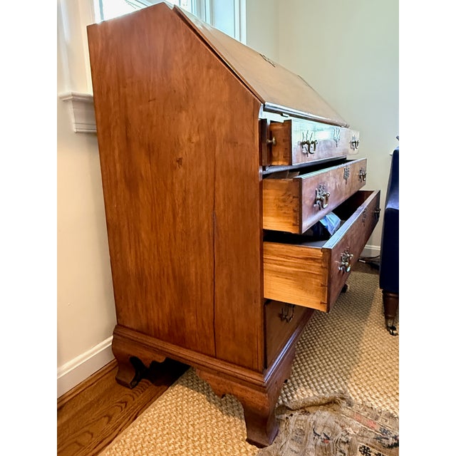 Antique Chippendale Slant Front Secretary Desk For Sale - Image 4 of 10