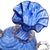Murano Antique Venetian Murano Sapphire Blue Gold Leaf Handles Italian Art Glass Ruffle Rim Footed Flower Vase For Sale - Image 4 of 9