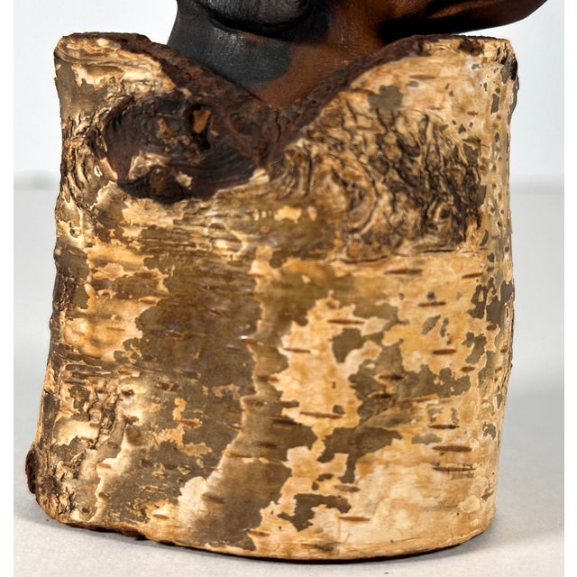 Rustic Black Forest Dachshund Birch Tree Inkwell For Sale - Image 3 of 16