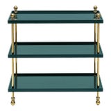 Bunny Williams Home 20"H Tiered Lacquer Drinks Table - Green Marine For Sale
