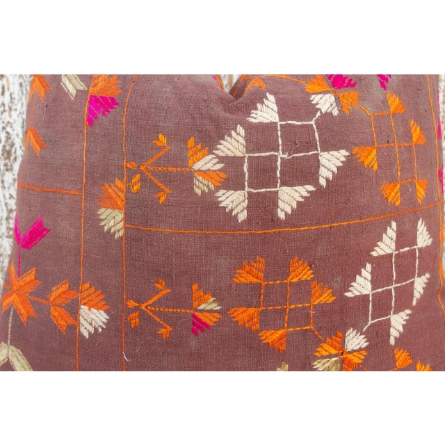 Textile Prishna Antique Indian Folk Pillow For Sale - Image 7 of 10