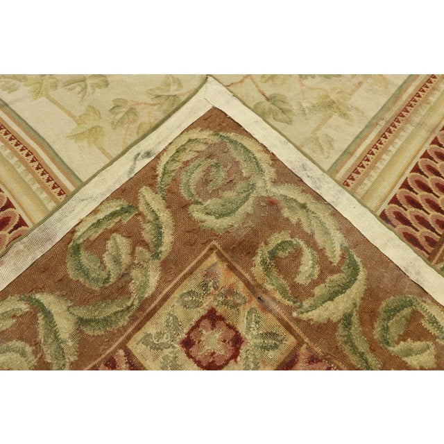 Mid 20th Century Vintage Needlepoint English Cottage Ivy Style Rug, 08'10 X 11'04 For Sale In Dallas - Image 6 of 10