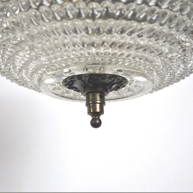 Glass and Brass Pendant Lamp, 1950s, in Good conditions. Designed 1950 to 1959 Up to 250V (Europe/UK Standard).The wiring...