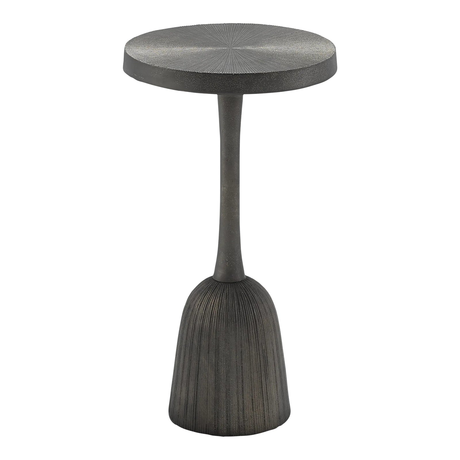Modern black textured side table with circular top