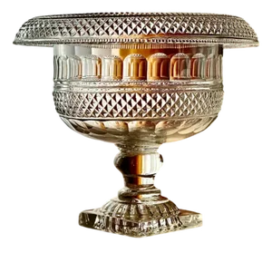 Antique Anglo-Irish Cut Glass Pedestal Bowl