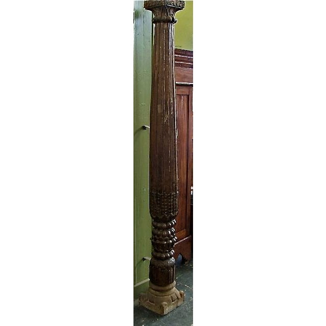 Antique Indian Teak Pillar Chairish