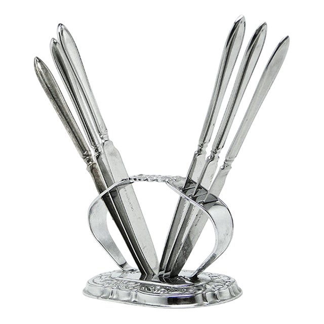 Art Deco Knife Stand, Sweden, 1930s, Set of 7 For Sale