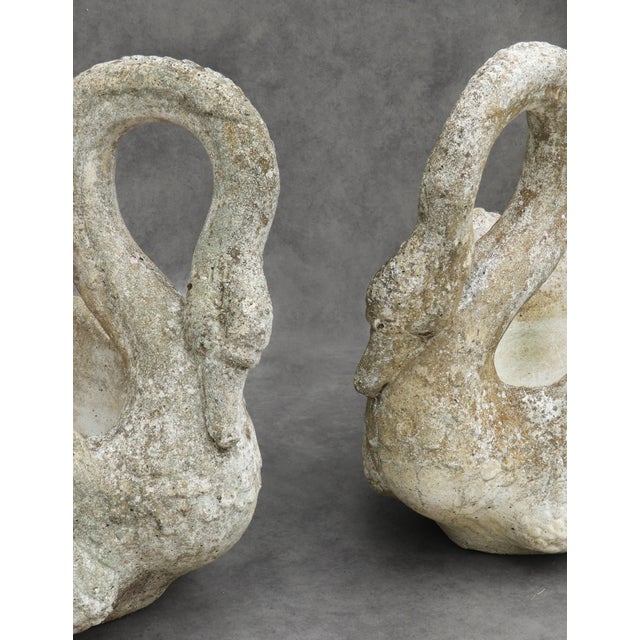 Mid-Century Modern Large French Swan Garden Planters, 1950s, Set of 2 For Sale - Image 3 of 10