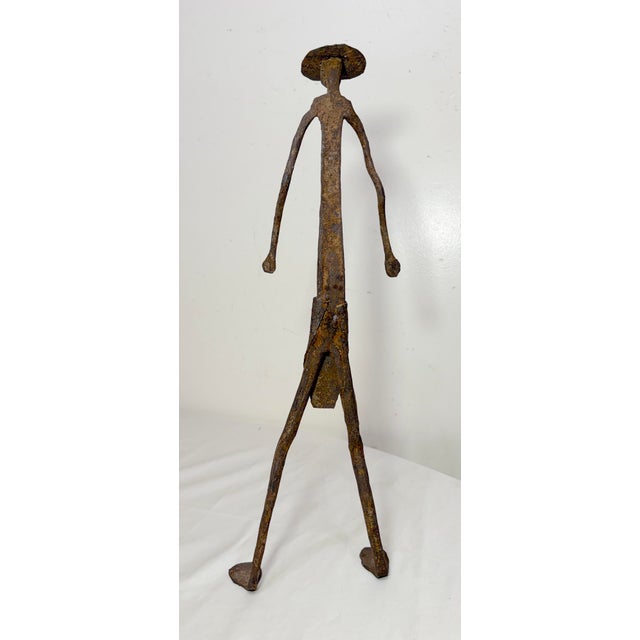 Tall Antique Handmade Wrought Iron West African Bambara Mali Sculpture Statue For Sale - Image 9 of 13