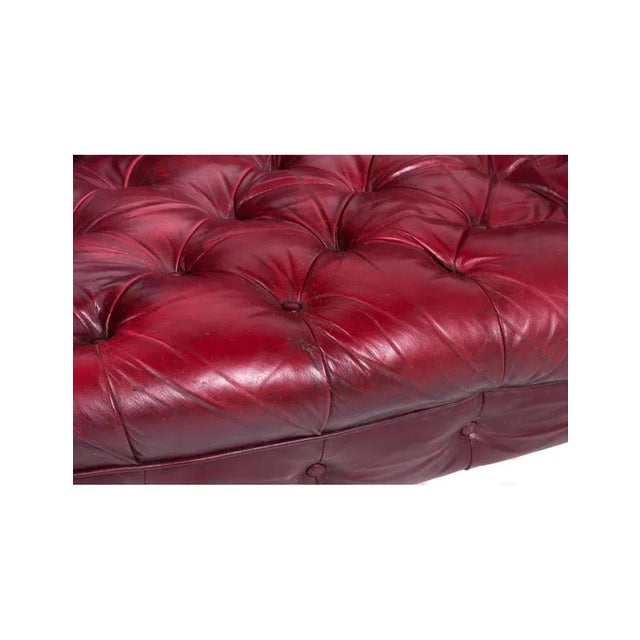 Chesterfield Victorian Burgundy Leather Sofa For Sale - Image 11 of 12