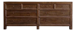 Custom Reclaimed Elm Wood Dresser in Walnut Finish