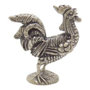 Vintage Italian Handmade Genuine Silver Cockerel Roaster Figurine Miniature