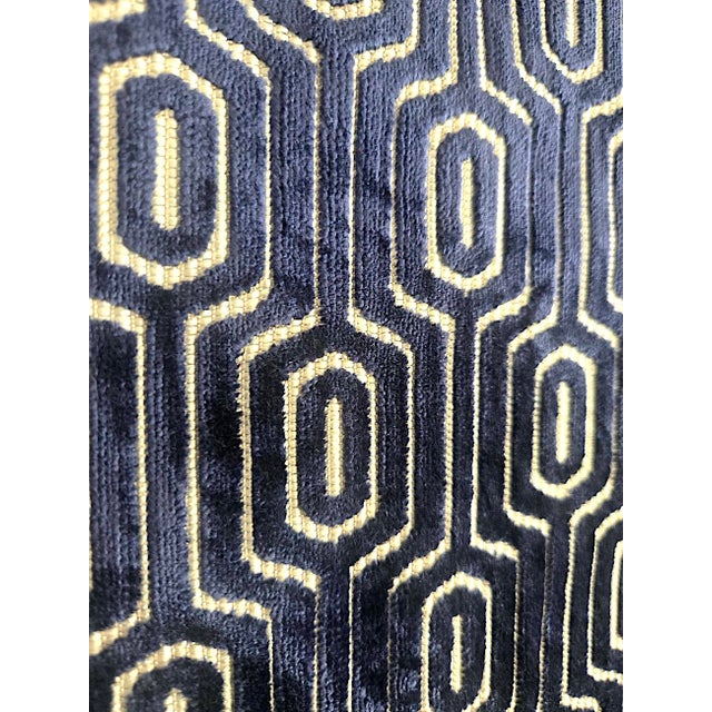 Art Deco/Geometric Cut Velvet Fabric Remnant After Schumacher, 4.8 Yards For Sale - Image 14 of 15