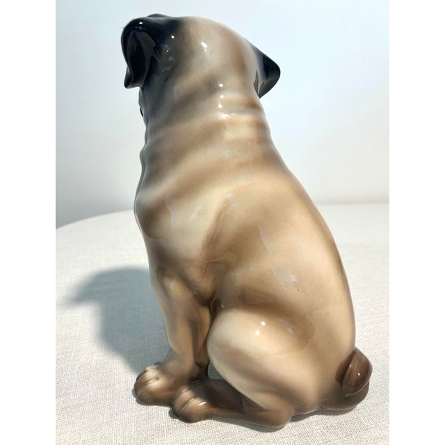 Mid 20th Century MCM Italian Gumps Hand Painted Porcelain Pug For Sale - Image 5 of 8