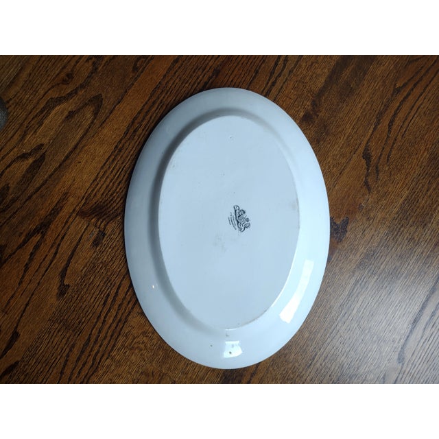 White Large Antique English White Ironstone Platter, 1880's For Sale - Image 8 of 10