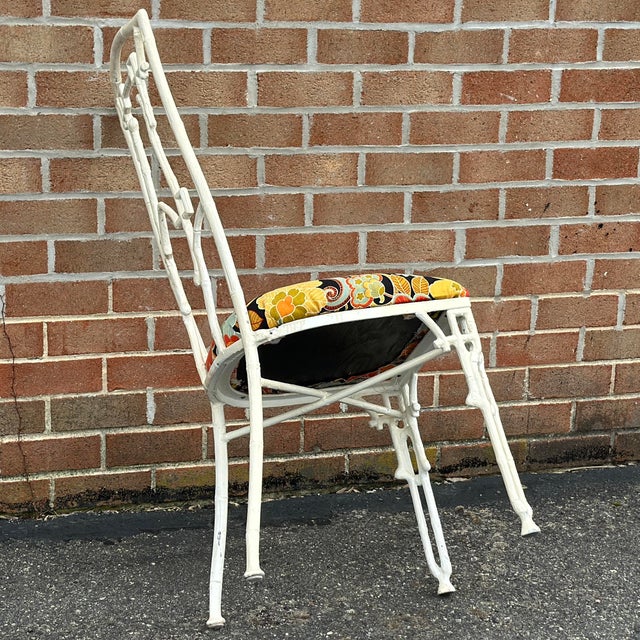 Vintage Kessler Faux Bamboo Aluminum Patio Side Chair For Sale - Image 11 of 12