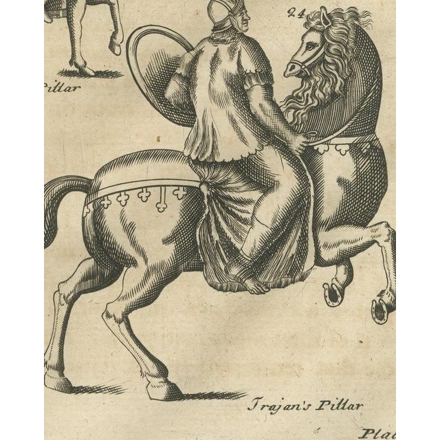 18th Century Montfaucon, Roman Swords, Spearheads and Cavalry from Trajans Column, 1722, Engraving For Sale - Image 5 of 8