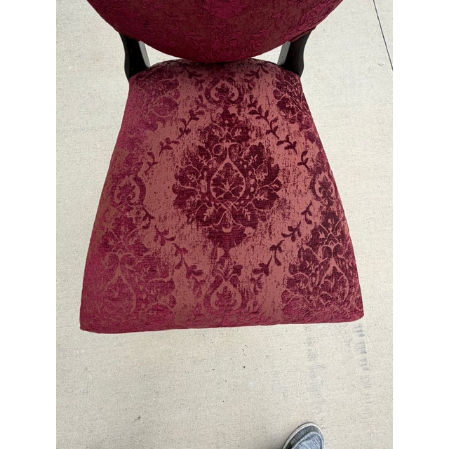 Roundback Damask Upholstered Barstools/4 For Sale - Image 12 of 12
