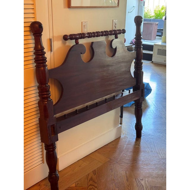 Antique 1860 Handcrafted Mahogany Rope Bed For Sale - Image 4 of 6