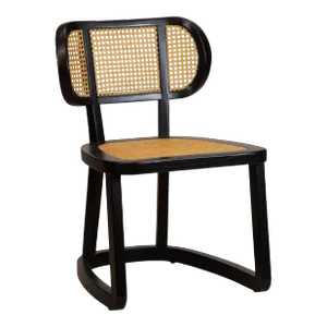 Stockholm Wood & Cane Side Chair in Black