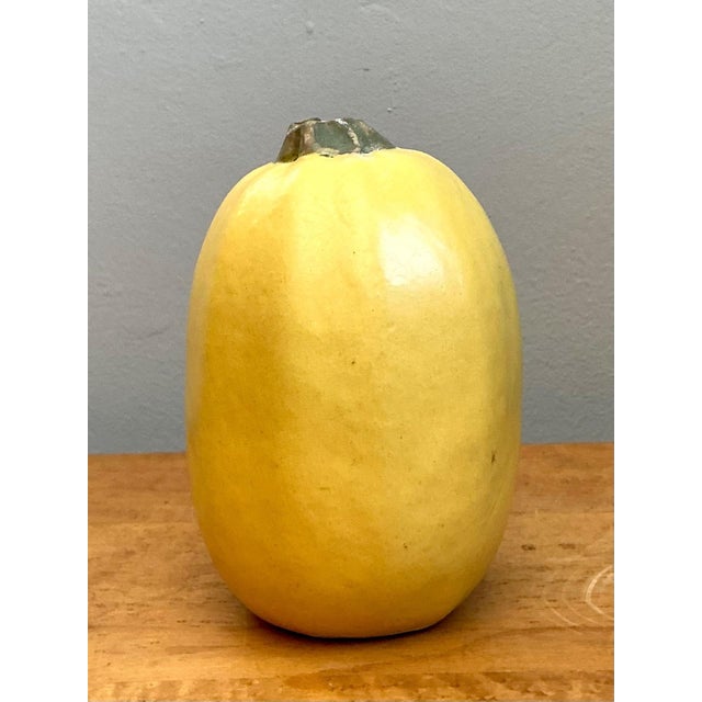 Late 20th Century Vintage Yellow Earthenware Gourd For Sale - Image 5 of 12