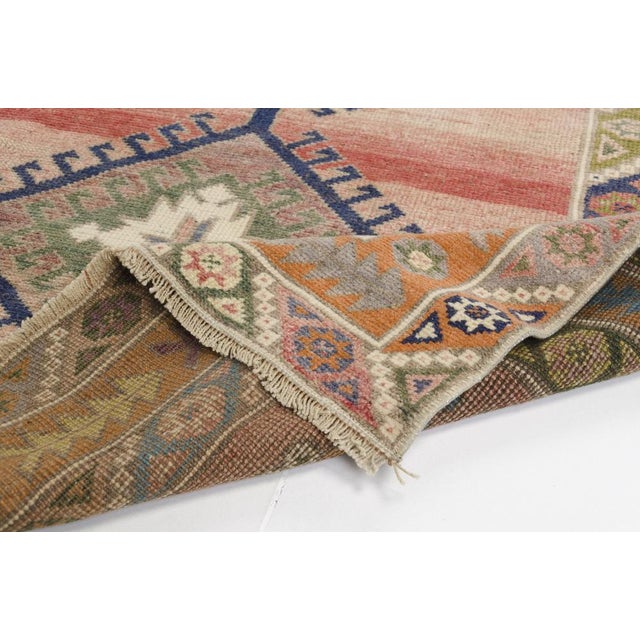 Modern Design Faded Wool Nomadic Carpet For Sale - Image 4 of 10