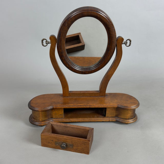 Wood Vintage Wooden Tilting Table Mirror with Drawer from Ignoto, 1960s For Sale - Image 7 of 12