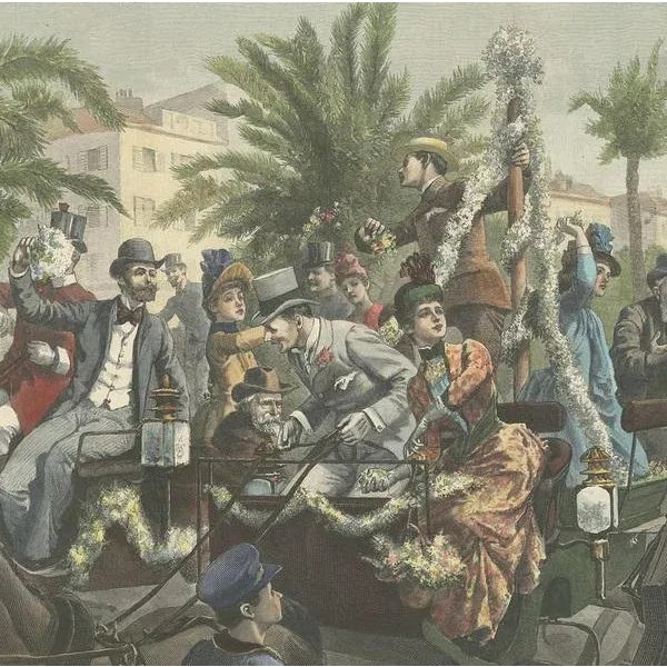 Hopkins, Illustration of the Battle of Flowers at Cannes, 1889, Print For Sale - Image 3 of 6