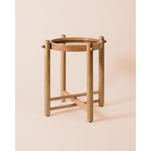 Kaija table by elina ulvio. Dimensions: w 40 x d 40 x h 53 cm. Materials: solid birch, bronze mirror, birch thin plywood....