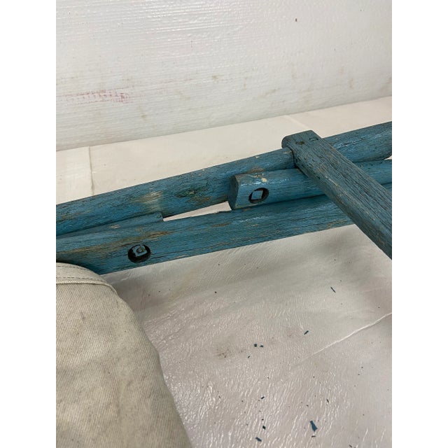 Antique Folding Wood Sling Chair For Sale - Image 9 of 10