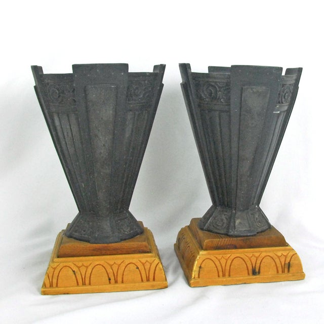Pair of Art Deco Mantel Urn Vases 1920’s-30’s For Sale - Image 4 of 10