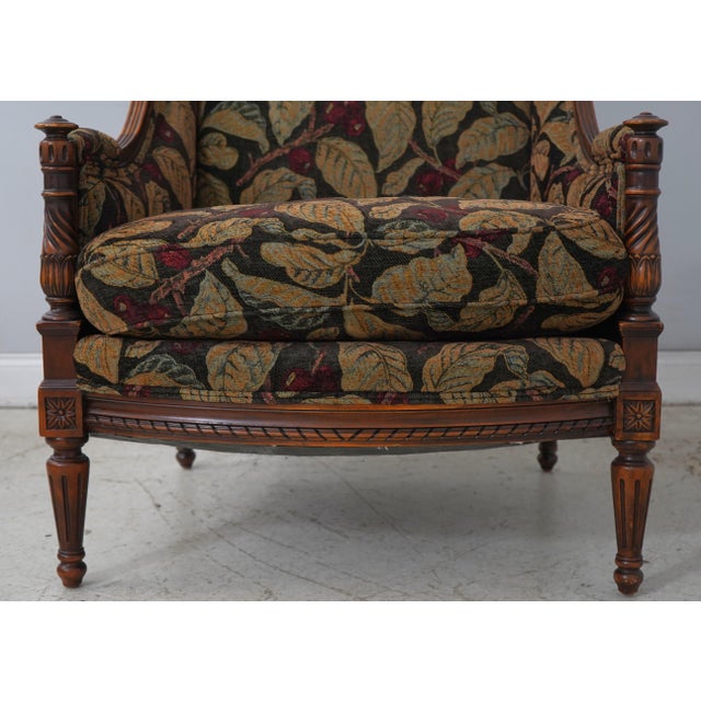 Pair of Sherrill French Louis XVI Style Upholstered Bergere Chairs For Sale In Philadelphia - Image 6 of 18