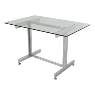 Steel and Glass Desk by Vittorio Introini and L.Caccia Dominioni from Vips Hotel, 1960 For Sale