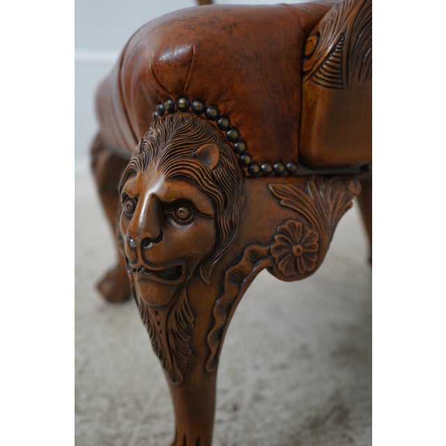 Georgian Tufted Leather Carved Arm Chair For Sale - Image 14 of 18