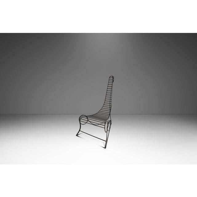 Metal Oversized Modernist Wrought Iron Sculptural "Spine Chair" in the Manner of Andre Dubreuil, United States, C. 1980s For Sale - Image 7 of 18
