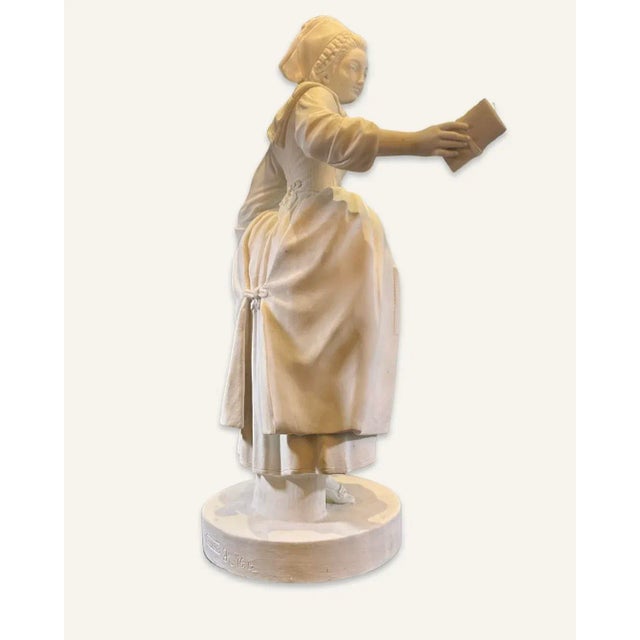 Manufacture de Sevres Bisque Maiden With a Letter by Manufacture Nationale De Sèvres For Sale - Image 4 of 9