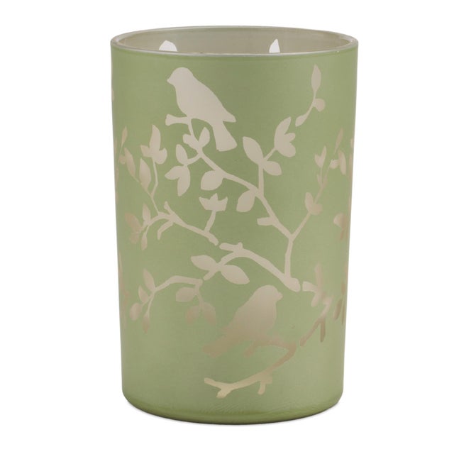 2020s Frosted Floral Bird Candle Holder (Set of 2) For Sale - Image 5 of 6
